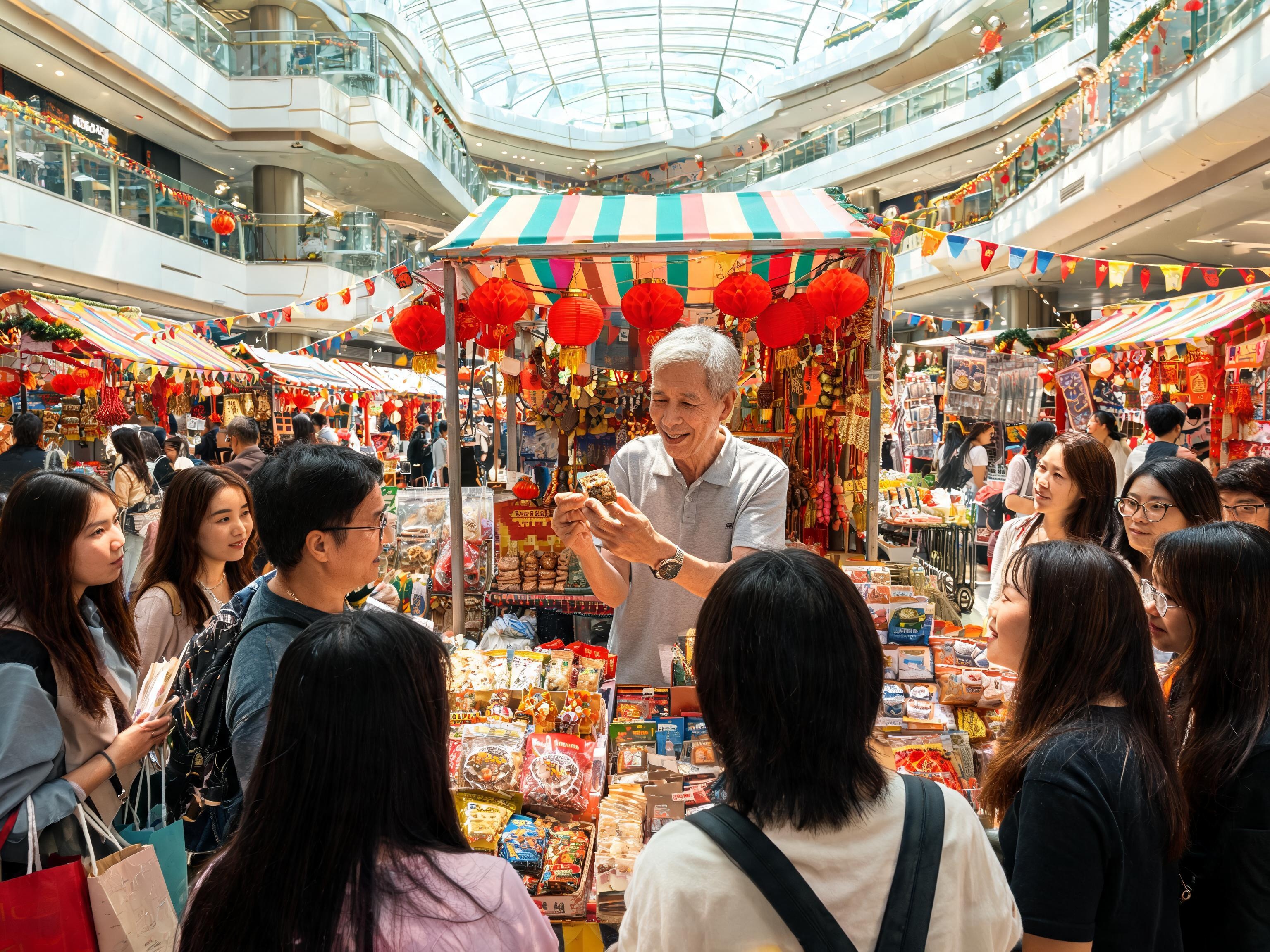 商場市集路演長者講解品牌