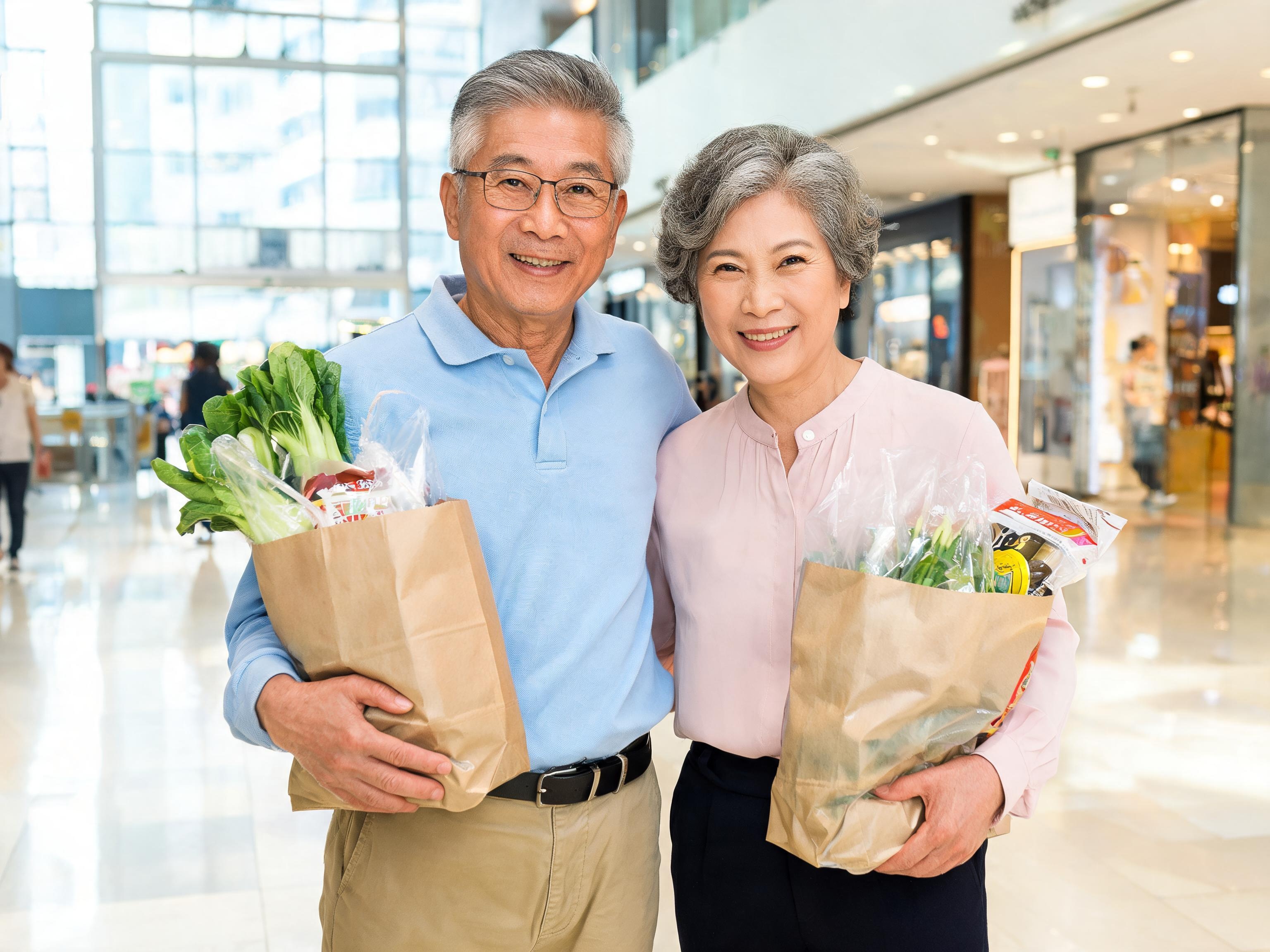 市民與長者在商場購物